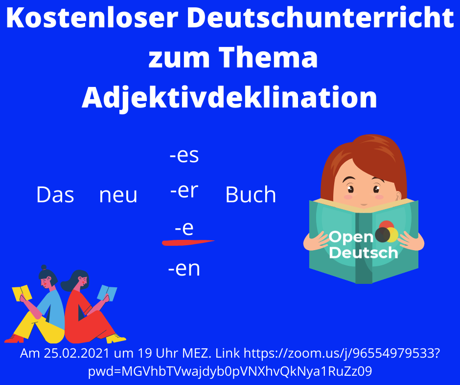 Kostenloser Unterricht Zum Thema Adjektivdeklination. | Open Deutsch ...